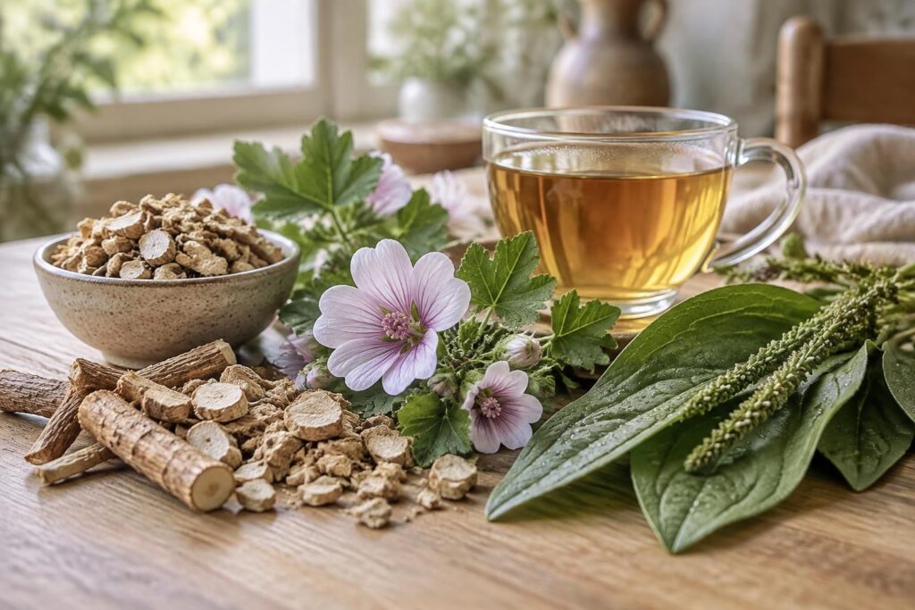Les plantes mucilagineuses pour la gorge